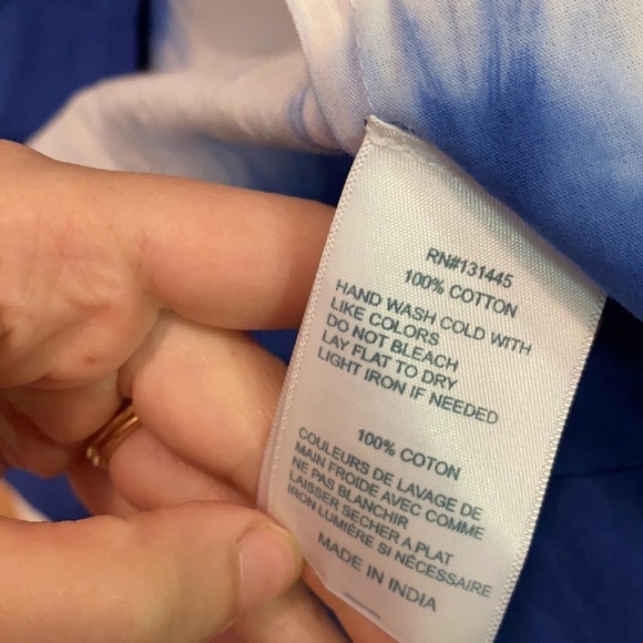 WHIT / Shibori dip dye tie dye striped button down midi skirt XS anthropologie - Picture 5 of 5